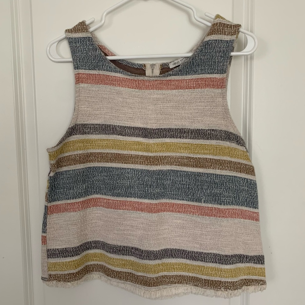 Green Envelope Rustic Stripe Tank Top size: M